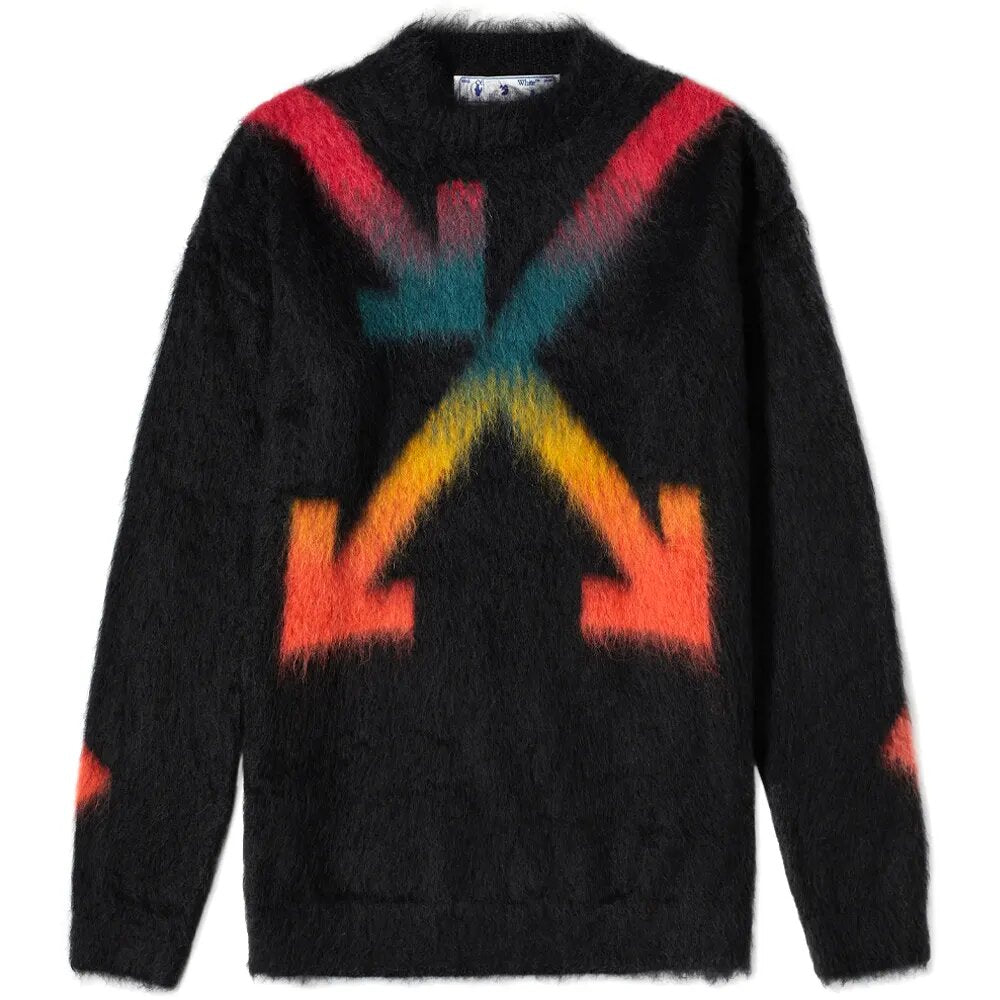 FUZZY ARROWS SWEATER in black